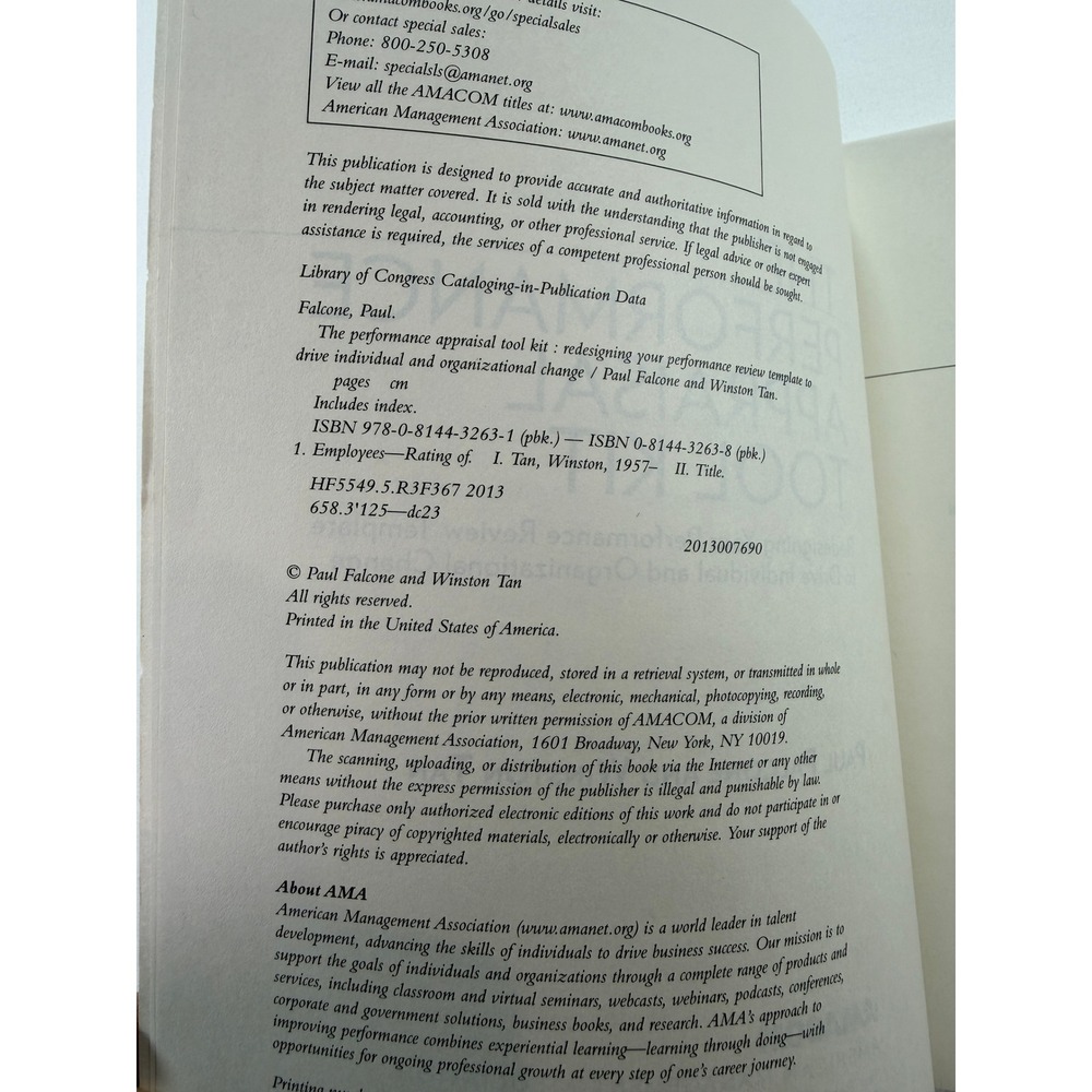 The Performance Appraisal Tool Kit Paul Falcone Winston Tan HR‎ Management Book - Picture 2 of 3